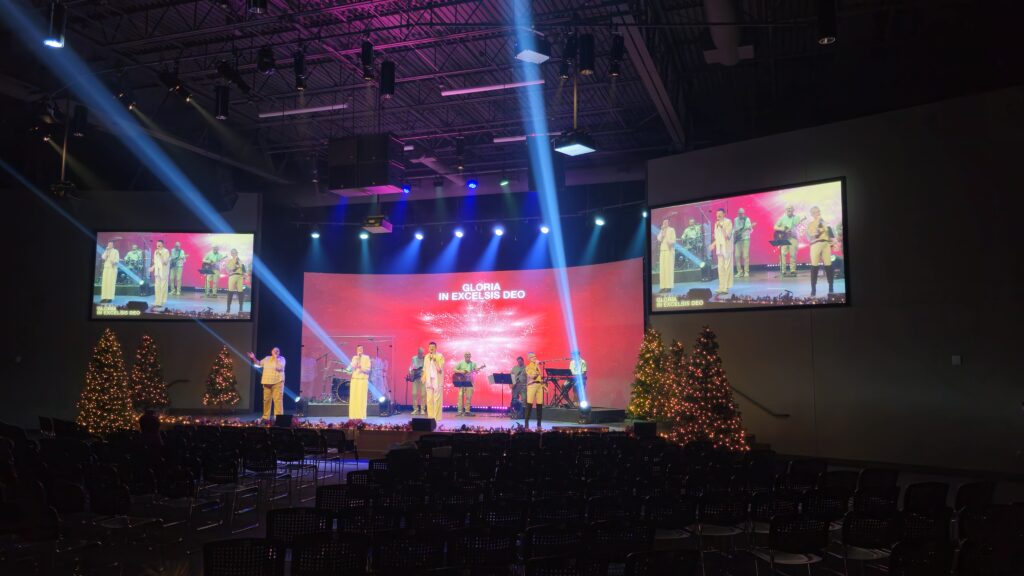 Summit Church LED Wall Setup and Testing with band for Christmas special